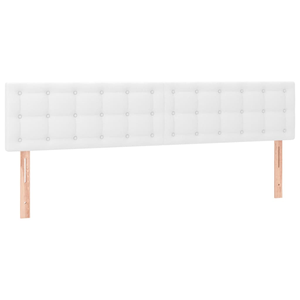 sengegavl med LED-lys 180x5x78/88 cm kunstlæder hvid