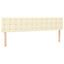 sengegavl med LED-lys 180x5x78/88 cm kunstlæder cremefarvet