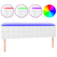 sengegavl med LED-lys 200x5x78/88 cm kunstlæder hvid