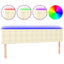sengegavl med LED-lys 200x5x78/88 cm kunstlæder cremefarvet