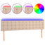 sengegavl med LED-lys 200x5x78/88cm kunstlæder cappuccinofarvet