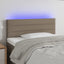sengegavl med LED-lys 90x5x78/88 cm stof gråbrun