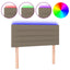 sengegavl med LED-lys 100x5x78/88 cm stof gråbrun