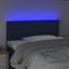 sengegavl med LED-lys 100x5x78/88 cm stof blå