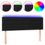 sengegavl med LED-lys 144x5x78/88 cm stof sort
