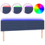 sengegavl med LED-lys 180x5x78/88 cm stof blå