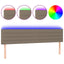 sengegavl med LED-lys 200x5x78/88 cm stof gråbrun