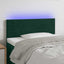 sengegavl med LED-lys 80x5x78/88 cm velour mørkegrøn