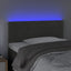 sengegavl med LED-lys 100x5x78/88 cm fløjl mørkegrå