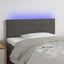sengegavl med LED-lys 100x5x78/88 cm fløjl mørkegrå