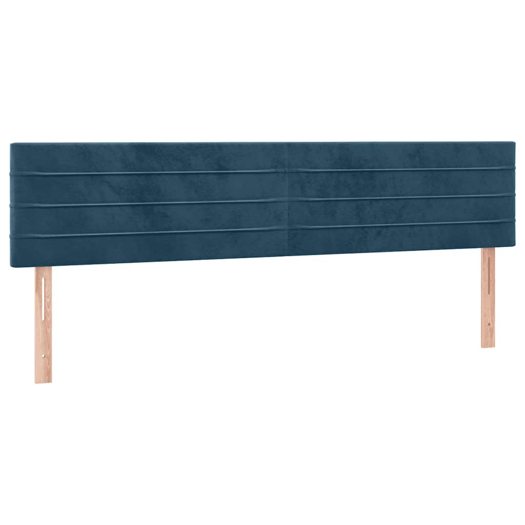 sengegavl med LED-lys 160x5x78/88 cm fløjl mørkeblå