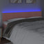sengegavl med LED-lys 180x5x78/88 cm fløjl lyserød