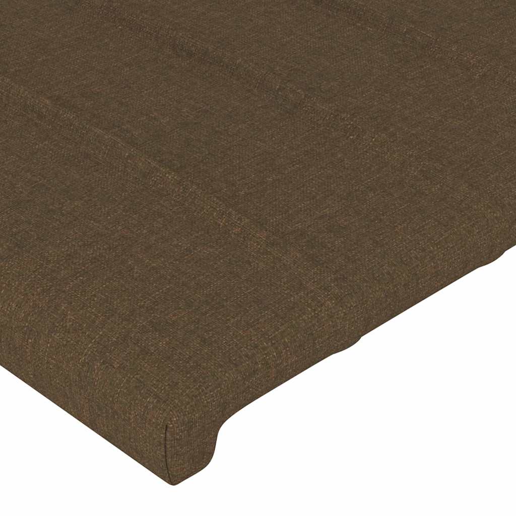 sengegavl med LED-lys 90x5x78/88 cm stof mørkebrun