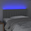 sengegavl med LED-lys 100x5x78/88 cm stof lysegrå