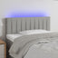sengegavl med LED-lys 100x5x78/88 cm stof lysegrå