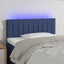 sengegavl med LED-lys 100x5x78/88 cm stof blå