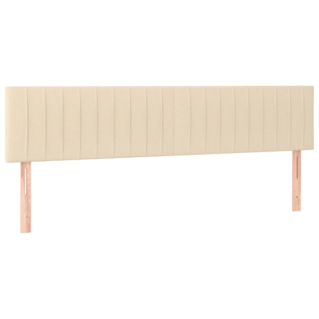 sengegavl med LED-lys 160x5x78/88 cm stof cremefarvet