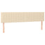 sengegavl med LED-lys 180x5x78/88 cm stof cremefarvet