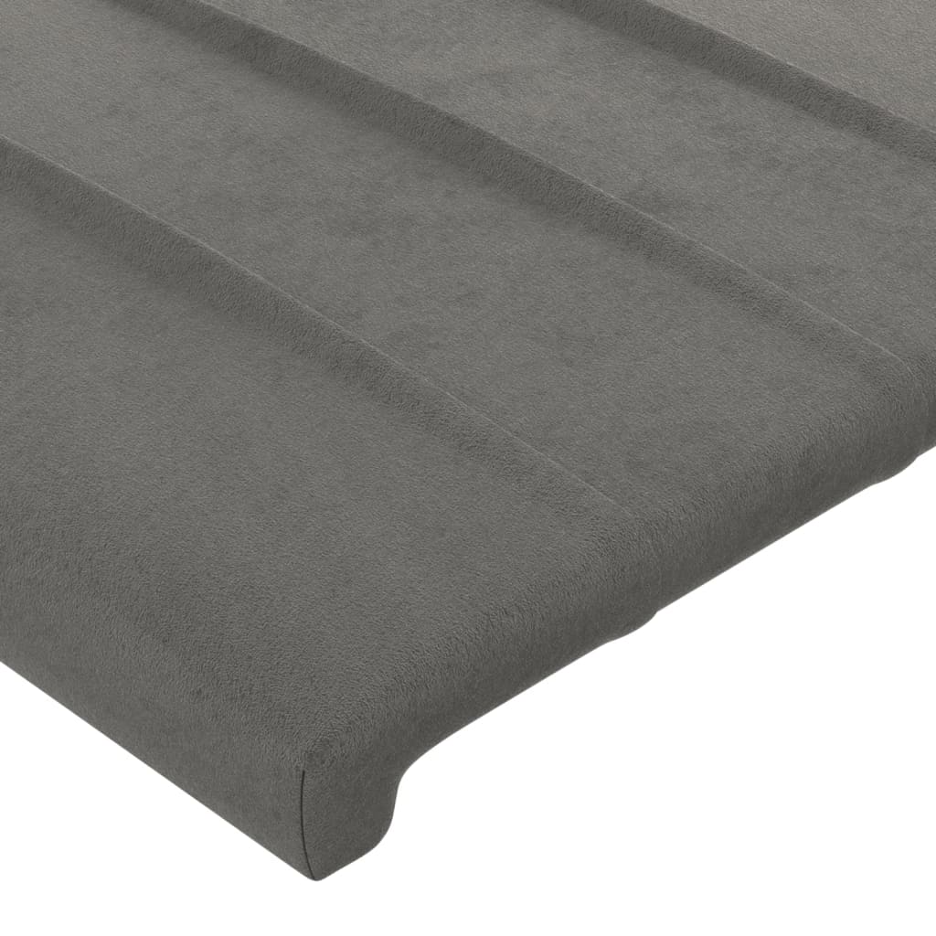 sengegavl med LED-lys 80x5x78/88 cm velour lysegrå