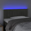 sengegavl med LED-lys 90x5x78/88 cm fløjl mørkegrå