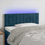 sengegavl med LED-lys 90x5x78/88 cm fløjl mørkeblå