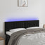 sengegavl med LED-lys 144x5x78/88 cm fløjl sort