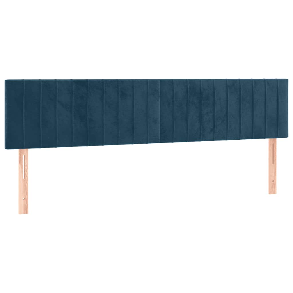 sengegavl med LED-lys 180x5x78/88 cm fløjl mørkeblå