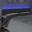 sengegavl med LED-lys 200x5x78/88 cm velour mørkegrå