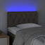 sengegavl med LED-lys 80x7x78/88 cm stof gråbrun
