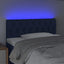 sengegavl med LED-lys 100x7x78/88 cm stof blå