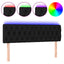 sengegavl med LED-lys 160x7x78/88 cm stof sort