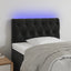 sengegavl med LED-lys 80x7x78/88 cm velour sort