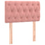 sengegavl med LED-lys 80x7x78/88 cm velour lyserød