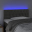 sengegavl med LED-lys 90x7x78/88 cm velour mørkegrå