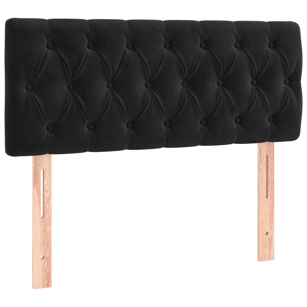 sengegavl med LED-lys 90x7x78/88 cm velour sort