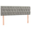 sengegavl med LED-lys 144x7x78/88 cm velour lysegrå