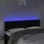 sengegavl med LED-lys 144x7x78/88 cm velour sort