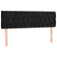 sengegavl med LED-lys 144x7x78/88 cm velour sort