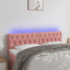 sengegavl med LED-lys 144x7x78/88 cm velour lyserød