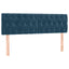 sengegavl med LED-lys 160x7x78/88 cm velour mørkeblå