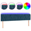 sengegavl med LED-lys 180x7x78/88 cm velour mørkeblå