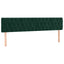 sengegavl med LED-lys 200x7x78/88 cm velour mørkegrøn