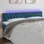 sengegavl med LED-lys 200x7x78/88 cm velour mørkeblå