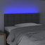 sengegavl med LED-lys 80x5x78/88 cm stof mørkegrå