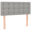 sengegavl med LED-lys 90x5x78/88 cm stof lysegrå