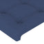 sengegavl med LED-lys 160x5x78/88 cm stof blå