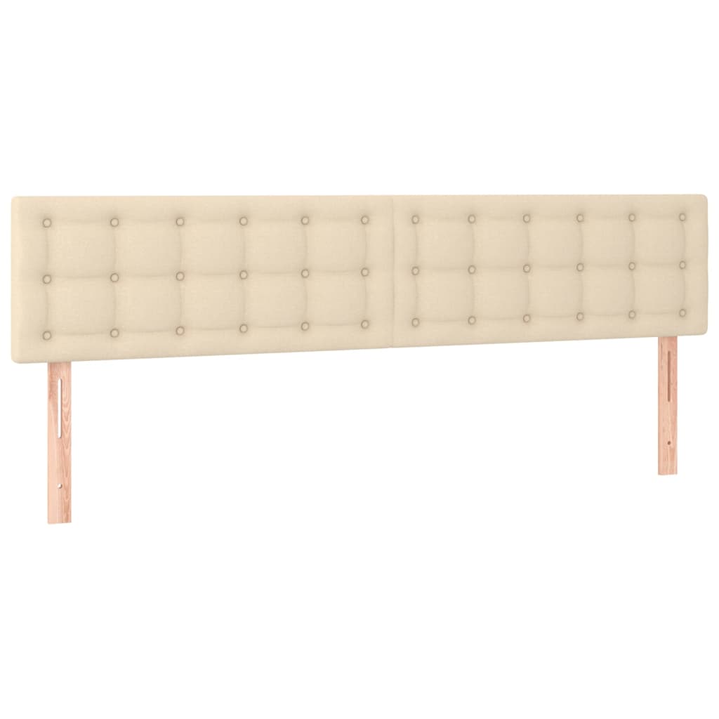 sengegavl med LED-lys 180x5x78/88 cm stof cremefarvet