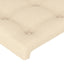 sengegavl med LED-lys 180x5x78/88 cm stof cremefarvet