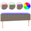 sengegavl med LED-lys 200x5x78/88 cm stof gråbrun