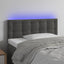 sengegavl med LED-lys 80x5x78/88 cm velour mørkegrå